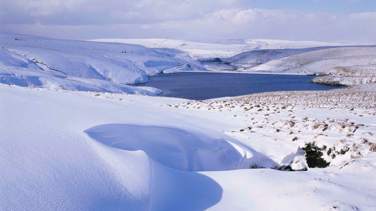 Looking north over the snow covered Wessenden Head, Marsden Moor, West Yorkshire